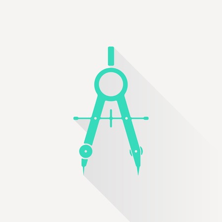 Vector green compasses icon on white backgroundのイラスト素材