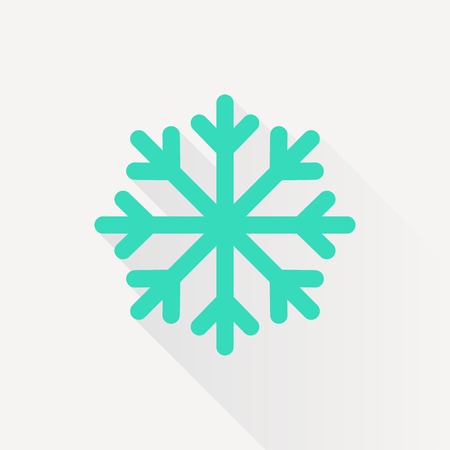 Vector green snowflake icon on white backgroundのイラスト素材