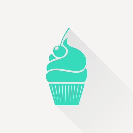 Vector green ice-cream icon on white backgroundのイラスト素材