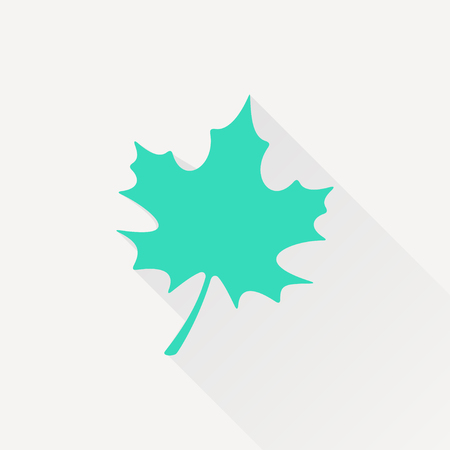 Vector green maple leaf icon on white backgroundのイラスト素材