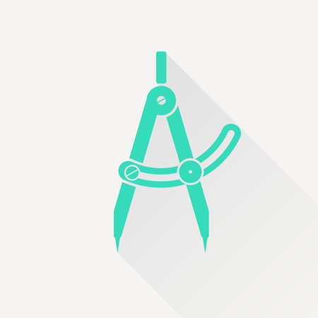 Vector green compasses icon on white backgroundのイラスト素材