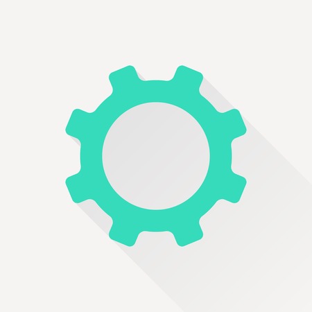 Vector green cogwheel icon on white backgroundのイラスト素材