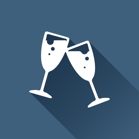 Vector white stemware icon on dark backgroundのイラスト素材