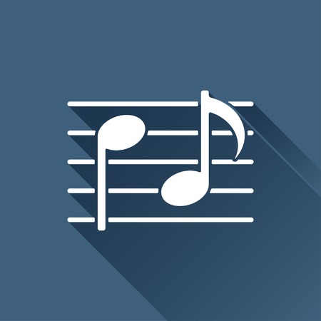 Vector white music icon on dark backgroundのイラスト素材