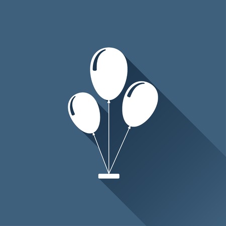 Vector white balloons icon on dark backgroundのイラスト素材