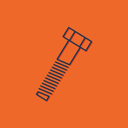 Vector blue bolt icon on orange backgroundのイラスト素材