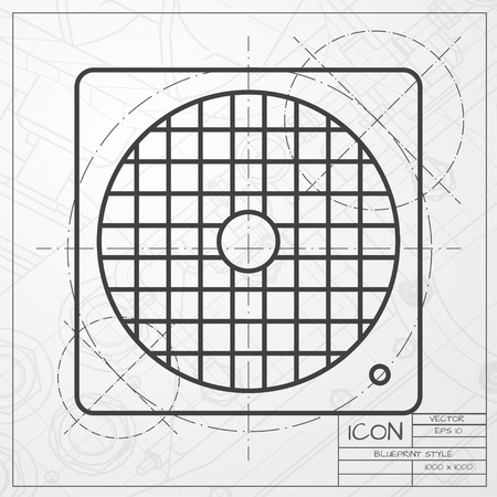 Vector blueprint of music icon on engineer or architect backgroundのイラスト素材