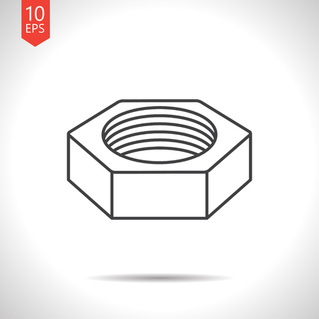 Vector gray nut icon on white backgroundのイラスト素材