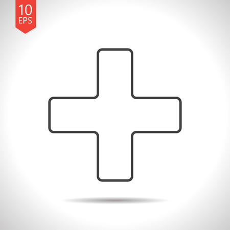 Vector gray cross icon on white backgroundのイラスト素材