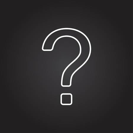 Vector white question mark icon on dark backgroundのイラスト素材