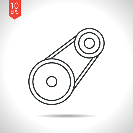 Vector outline classic grey belt drive icon on white backgroundのイラスト素材