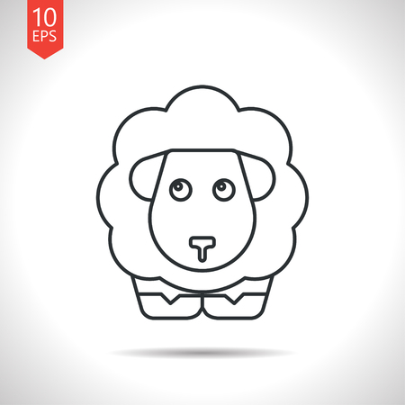 Vector outline classic grey sheep icon on white backgroundのイラスト素材