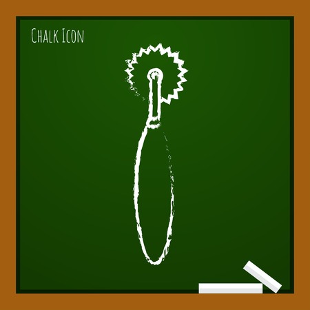 Vector chalk drawn doodle tailor cutter icon on school boardのイラスト素材