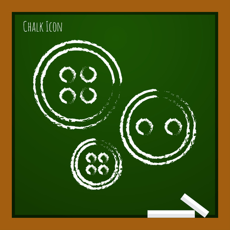 Vector chalk drawn doodle tailor button icon on school boardのイラスト素材