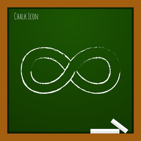Vector chalk drawn doodle infinity icon on school boardのイラスト素材