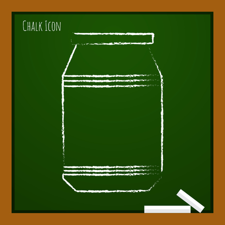 Vector chalk drawn doodle kitchen bottle template on school boardのイラスト素材