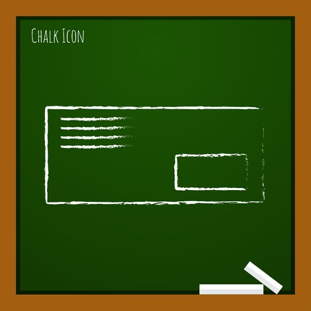 Vector chalk drawn doodle mail envelope icon on school boardのイラスト素材