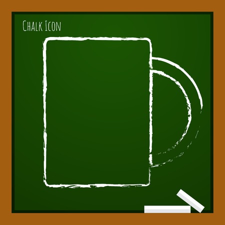 Vector chalk drawn doodle cup for tea or coffee icon on school boardのイラスト素材