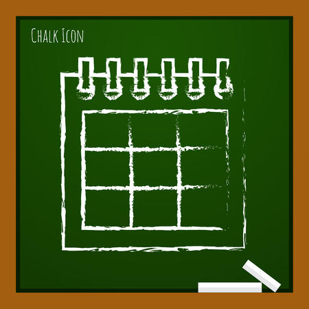 Vector chalk drawn doodle calendar icon on school boardのイラスト素材
