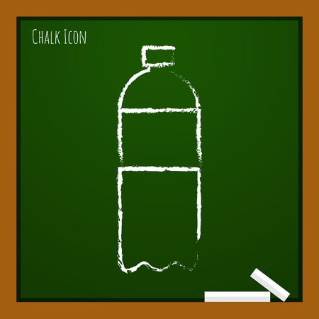 Vector chalk drawn doodle water bottle on school boardのイラスト素材