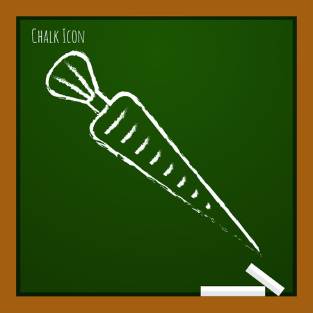 Vector chalk drawn doodle carrot icon on school boardのイラスト素材