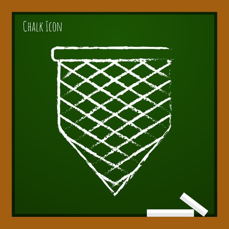 Vector chalk drawn doodle scoop-net icon on school boardのイラスト素材