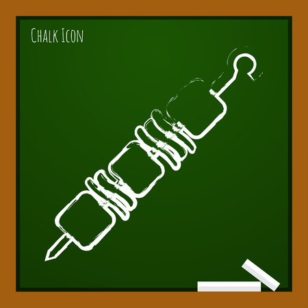Vector chalk drawn doodle shashlik icon on school boardのイラスト素材