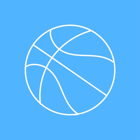 Vector outline basketball icon on color backgroundのイラスト素材