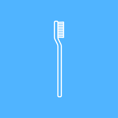 Vector outline tooth brush icon on color backgroundのイラスト素材