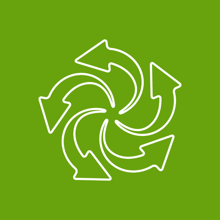 Vector outline circle round arrows for business, diagram on color backgroundのイラスト素材