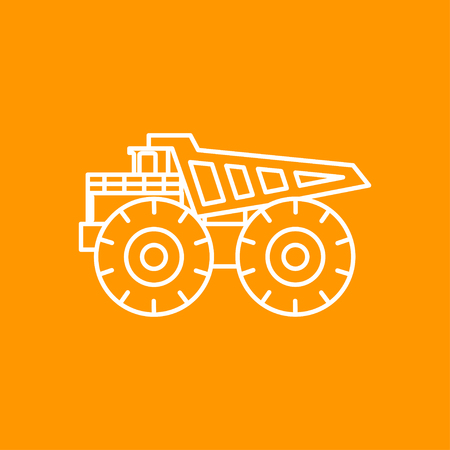 Vector outline heavy machine icon on color backgroundのイラスト素材