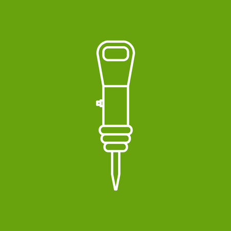 Vector outline jackhammer icon on color background . Industrial equipmentのイラスト素材