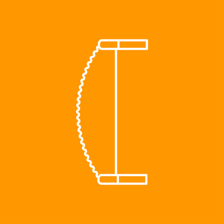 Vector outline saw icon on color background . Industrial equipmentのイラスト素材