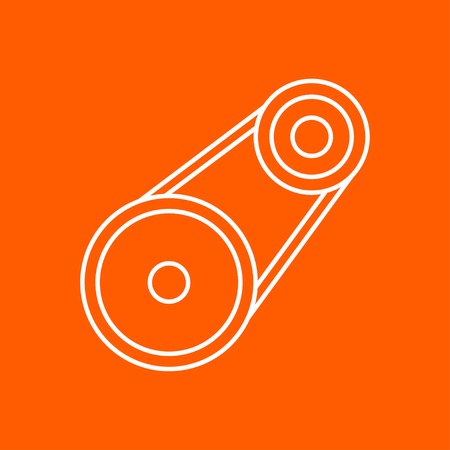 Vector outline belt drive icon on color backgroundのイラスト素材