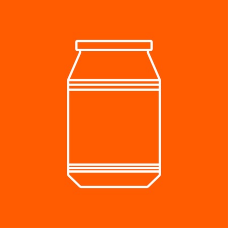 Vector outline kitchen bottle template on color backgroundのイラスト素材