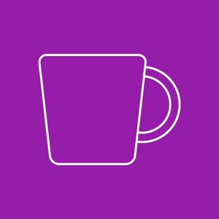 Vector outline cup for tea or coffee icon on color backgroundのイラスト素材