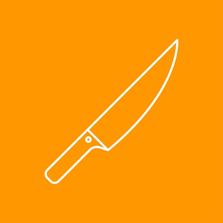 Vector outline knife icon on color backgroundのイラスト素材