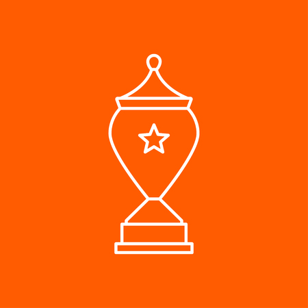 Vector outline trophy goblet icon on color background . Winner awardのイラスト素材