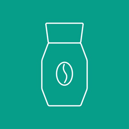 Vector outline coffee bottle template on color backgroundのイラスト素材