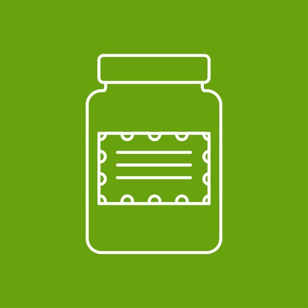 Vector outline kitchen bottle template on color backgroundのイラスト素材
