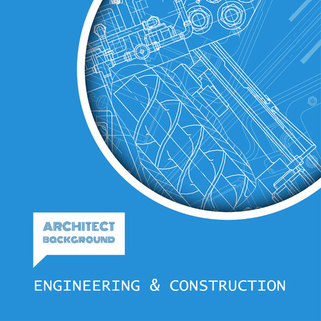 Vector technical blueprint of  mechanism. Engineer illustration. Set of corporate identity templates. Vector illustration.  のイラスト素材