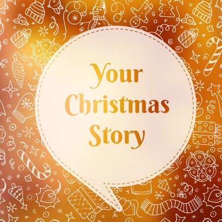 Vector holiday blur background with typographic elementsのイラスト素材