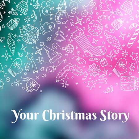 Vector holiday blur background with typographic elementsのイラスト素材