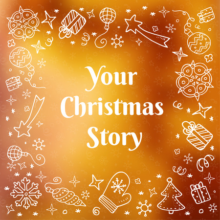 Vector holiday blur background with typographic elementsのイラスト素材