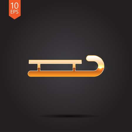 Vector christmas icon. New year illustration. Sleighのイラスト素材