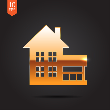 Vector christmas icon. New year illustration. Houseのイラスト素材