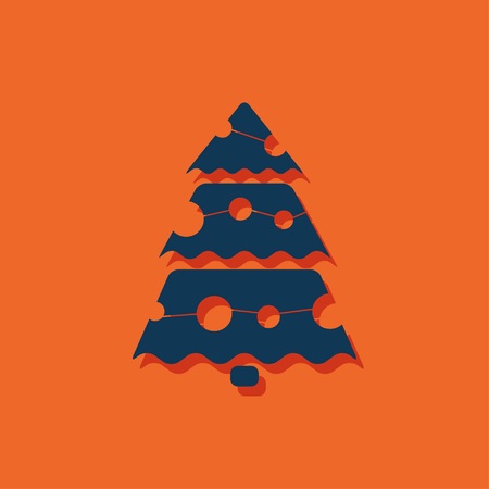 Vector christmas icon. New year illustration.  Christmas treeのイラスト素材