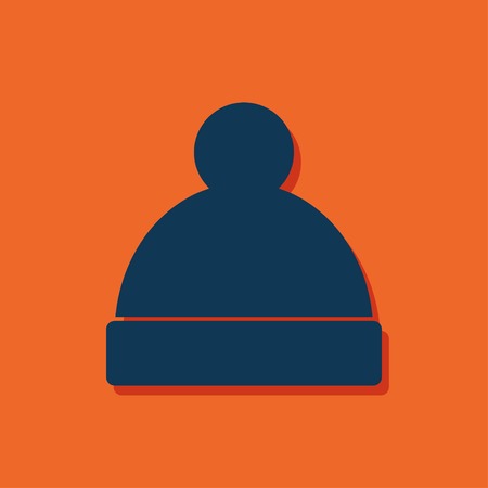Vector christmas icon. New year illustration. Winter hat