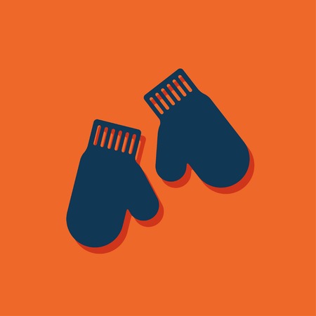 Vector christmas icon. New year illustration. Mittensのイラスト素材