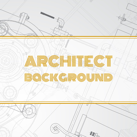 Vector technical blueprint of  mechanism. Engineer illustration. Set of corporate identity templates. Vector illustration. Eps10のイラスト素材